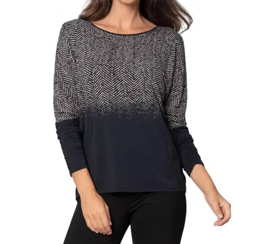 Stella Carakasi New Mood Top In Black Chevron Print In Multi