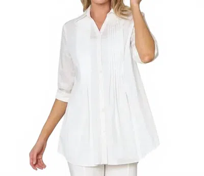 Stella Carakasi Pintuck Tunic Top In Soft White