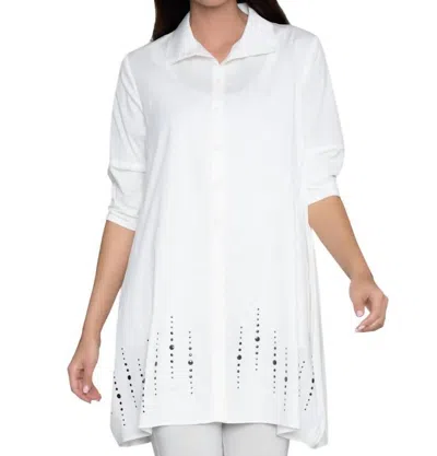 Stella Carakasi Tiburon Icon Studded Tunic In Soft White Stud