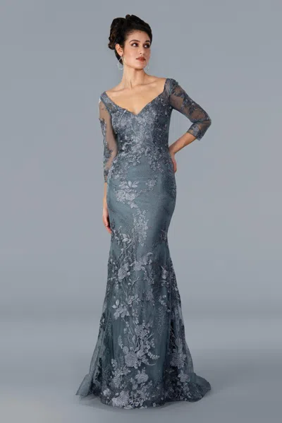 Stella Couture 22361 Formal Mother Of The Bride Long Dress In Gray