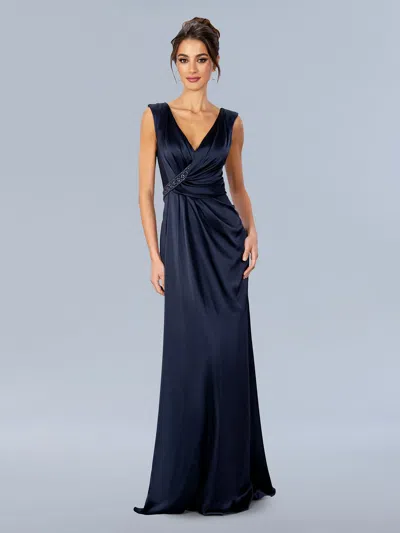 Stella Couture 24300 Long Formal Beaded Prom Dress In Blue