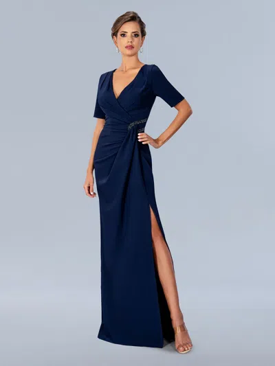 Stella Couture 24317 Mother Of The Bride Long Formal Dress In Blue