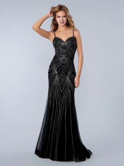 Stella Couture 26128 Sequin Long Formal Evening Prom Dress In Black