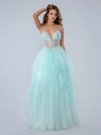 Stella Couture 26142 Long Formal A Line Sequin Prom Dress In Black
