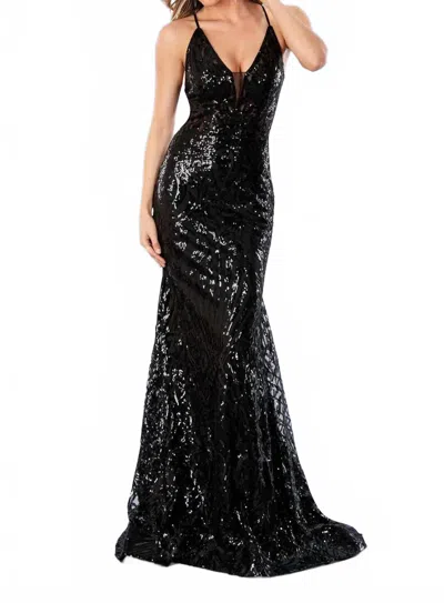 Stella Couture Fit And Flare Dress In Black
