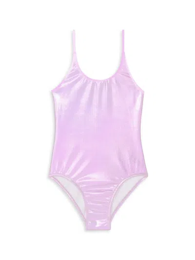 Stella Cove Little Girl's & Girl's Metallic One-piece Swimsuit In Pink
