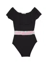 STELLA COVE LITTLE GIRL'S & GIRL'S RUFFLE SEQUINED ONE-PIECE SWIMSUIT