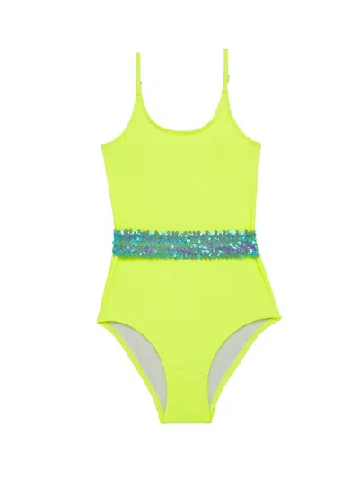Stella Cove Little Girl's & Girl's Sequin-embellished One-piece Swimsuit In Yellow