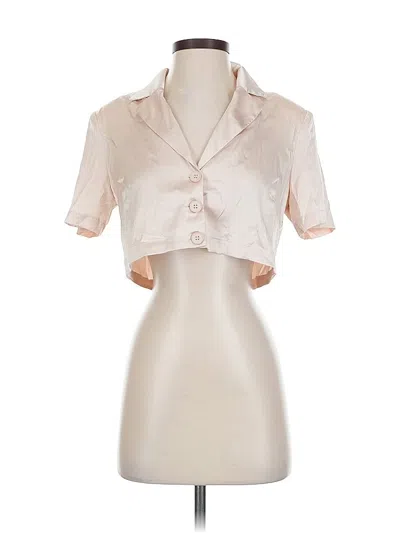 Pre-owned Stella Dallas Short Sleeve Blouse In White