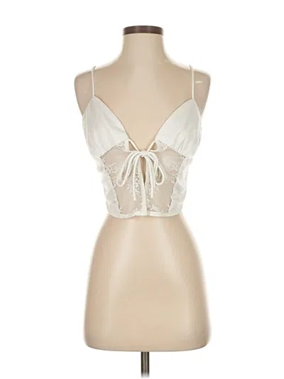 Pre-owned Stella Dallas Tank Top Ivory Sweetheart Neckline Tops In White