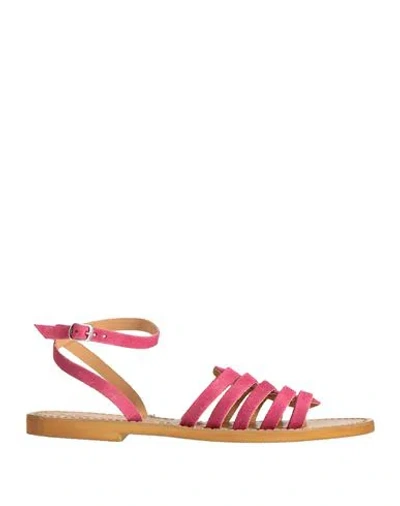 Stella D'otranto Woman Sandals Magenta Size 6 Leather In Purple