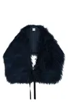 Stella Jean Faux Fur Scarf In Blue