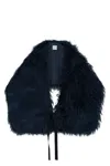 Stella Jean Faux Fur Scarf In Blue