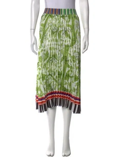 Pre-owned Stella Jean Floral Print Midi Length Skirt In Green