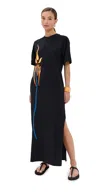 Stella Jean Jersey Maxi Dress Black In Black
