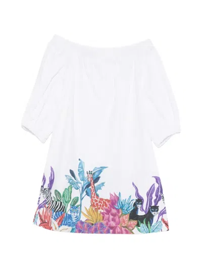 Stella Jean Kids' Jungle-print Dress In Multi