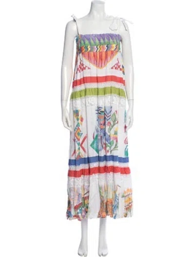 Pre-owned Stella Jean Linen Long Dress In White