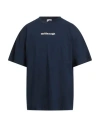 Stella Jean Man T-shirt Blue Size 40 Cotton