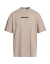 Stella Jean Man T-shirt Sand Size 42 Cotton In Beige
