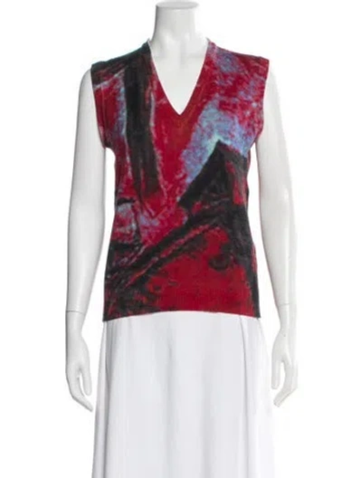 Pre-owned Stella Jean Merino Wool Printed Sweater In Red