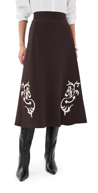 Stella Jean Midi Skirt Brown