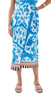 Stella Jean Midi Wrap Skirt Blue Floral In Blue Floral
