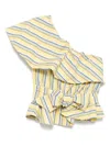 Stella Jean One Shoulder Striped Top Yellow Stripe In Yellow