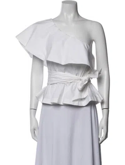 Pre-owned Stella Jean One-shoulder Sleeveless Blouse W/ Tags In White