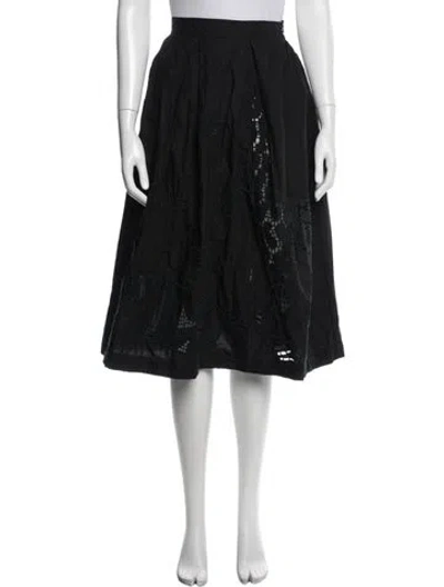 Pre-owned Stella Jean Patterned Midi Length Skirt In Black