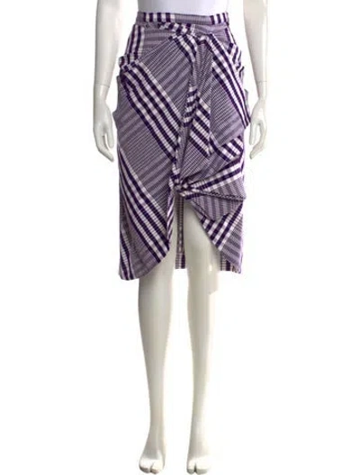 Pre-owned Stella Jean Plaid Print Midi Length Skirt In Purple