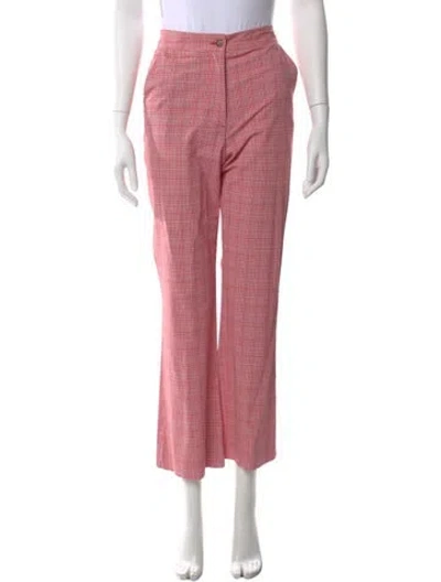 Pre-owned Stella Jean Plaid Print Wide Leg Pants In Red