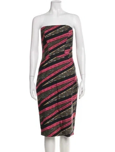 Pre-owned Stella Jean Printed Knee-length Dress In Black