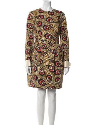 Pre-owned Stella Jean Printed Knee-length Dress W/ Tags In Yellow