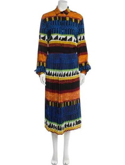 Pre-owned Stella Jean Printed Long Dress W/ Tags In Black