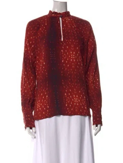 Pre-owned Stella Jean Printed Long Sleeve Blouse In Red