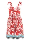 Stella Jean Printed Midi Dress In Red