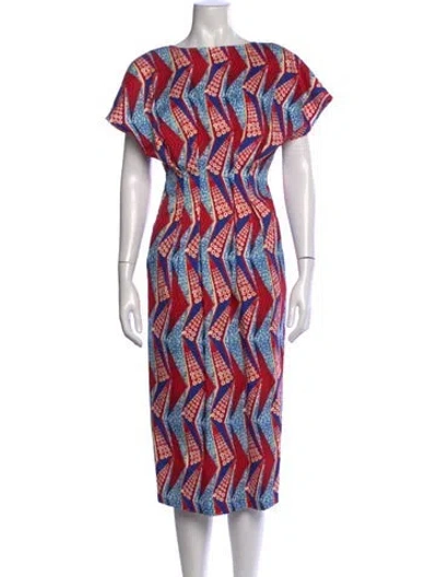 Pre-owned Stella Jean Printed Midi Length Dress In Blue