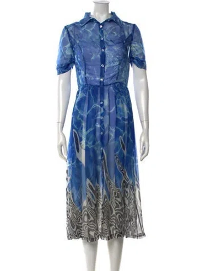 Pre-owned Stella Jean Printed Midi Length Dress In Blue