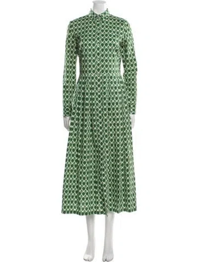 Pre-owned Stella Jean Printed Midi Length Dress In Green