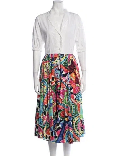 Pre-owned Stella Jean Printed Midi Length Dress In Multicolor
