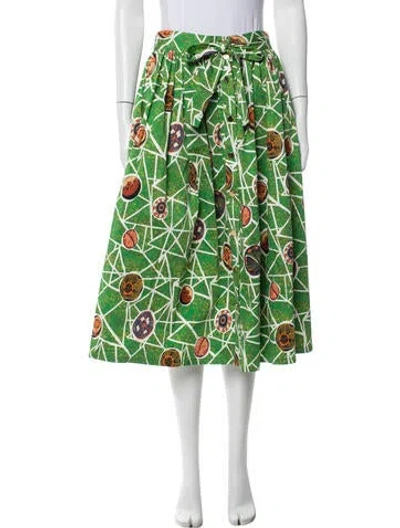 Pre-owned Stella Jean Printed Midi Length Skirt In Green