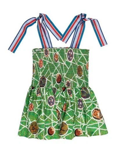 Pre-owned Stella Jean Printed Mini Dress In Green