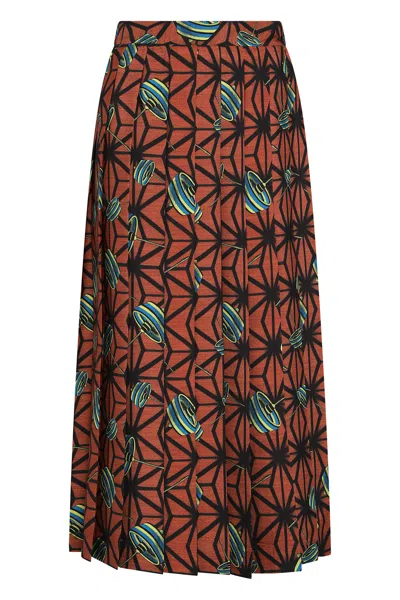Stella Jean Printed Pleated Skirt
