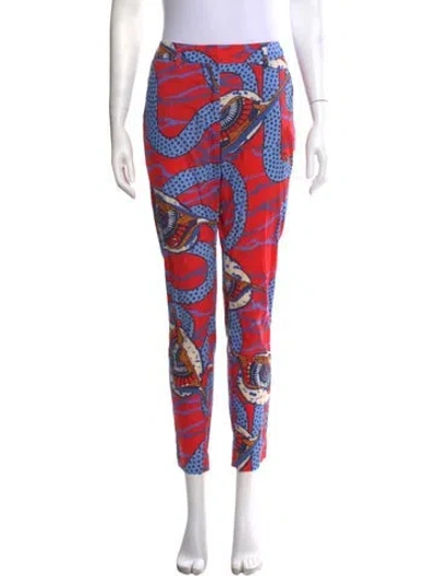 Pre-owned Stella Jean Printed Straight Leg Pants In Red