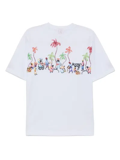 Stella Jean T-shirt Mit Print In Weiss