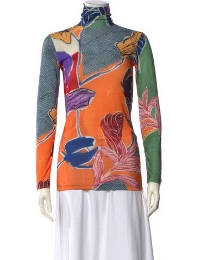 Pre-owned Stella Jean Printed Turtleneck Sweatshirt W/ Tags In Multi