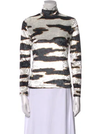 Pre-owned Stella Jean Printed Turtleneck Top In White
