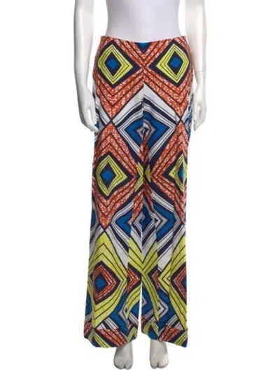 Pre-owned Stella Jean Printed Wide Leg Pants In Blue