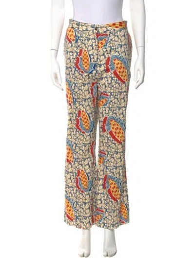Pre-owned Stella Jean Printed Wide Leg Pants In Yellow