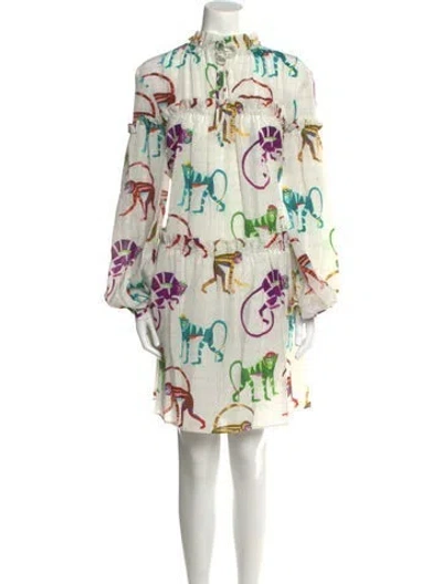 Pre-owned Stella Jean Silk Knee-length Dress In Neutral